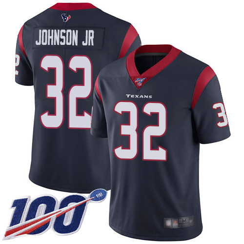 Houston Texans Limited Navy Blue Men Lonnie Johnson Home Jersey NFL Football #32 100th Season Vapor Untouchable